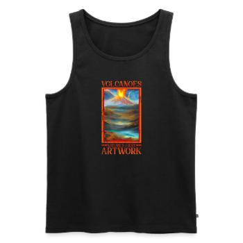 Vulkane: Das feurige Kunstwerk der Natur - Volcano - Männer Premium Bio Tank Top - Schwarz - Vorne - AI Model Male 178 light (178cm)