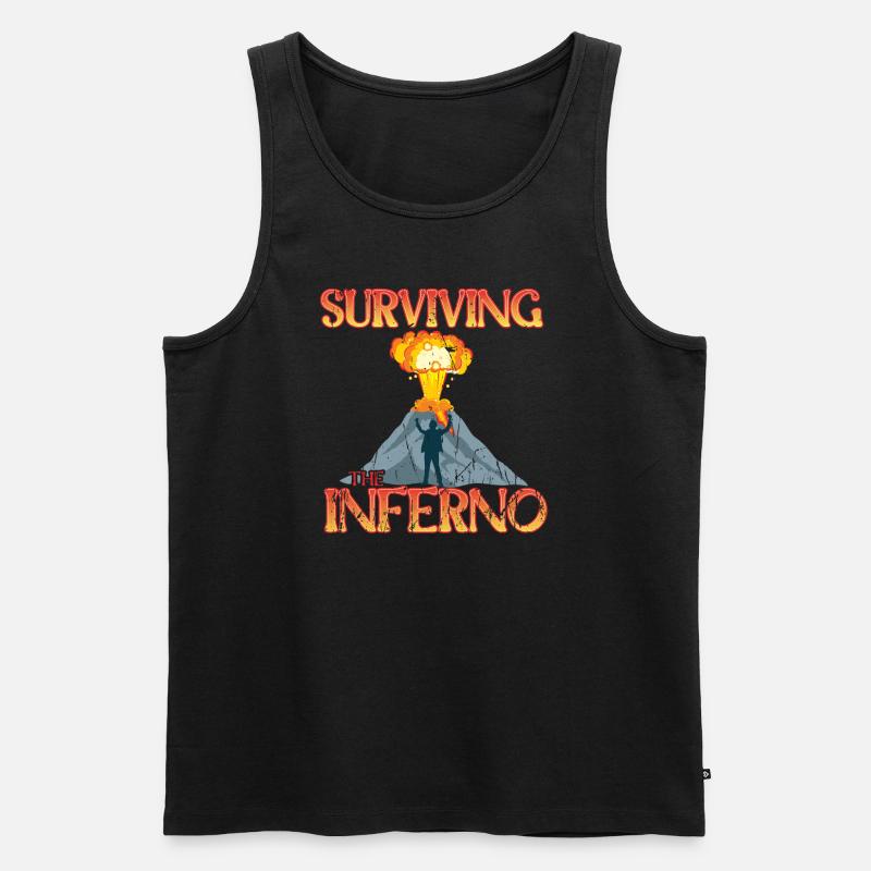 Das Inferno überleben - Vulkan - Männer Premium Bio Tank Top - Schwarz