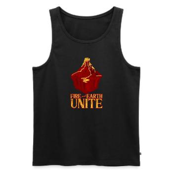 Fire and earth unite - Volcano - Men's Premium Organic Tank Top - black - Front - AI Model Male 178 light (178cm)