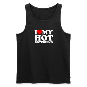 J’aime mon petit ami chaud - Romance - Débardeur bio Premium Homme - noir - Devant - Michal (187cm)