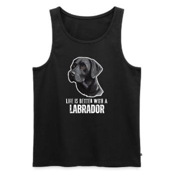 Labrador - Männer Premium Bio Tank Top - Schwarz - Vorne - Michal (187cm)
