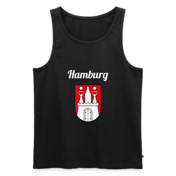Hamburg - Men's Premium Organic Tank Top - black - Front - Michal (187cm)