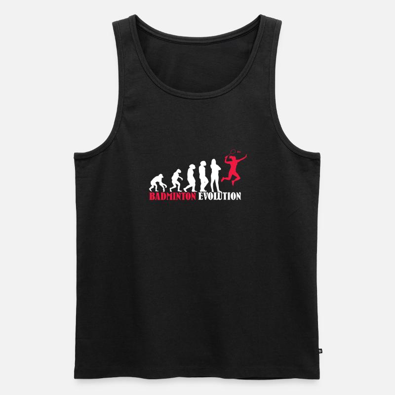 Badminton Evolution Design als Geschenk - Men's Premium Organic Tank Top - black