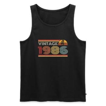 1986 Tenue d’anniversaire en édition limitée 1986 Vintag - Débardeur bio Premium Homme - noir - Devant - Michal (187cm)