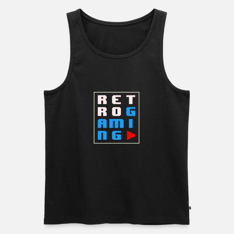 Retrogaming - Männer Premium Bio Tank Top - Schwarz