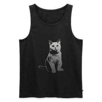 cute cat British Shorthair BKH cats gift - Men's Premium Organic Tank Top - black - Front - Michal (187cm)