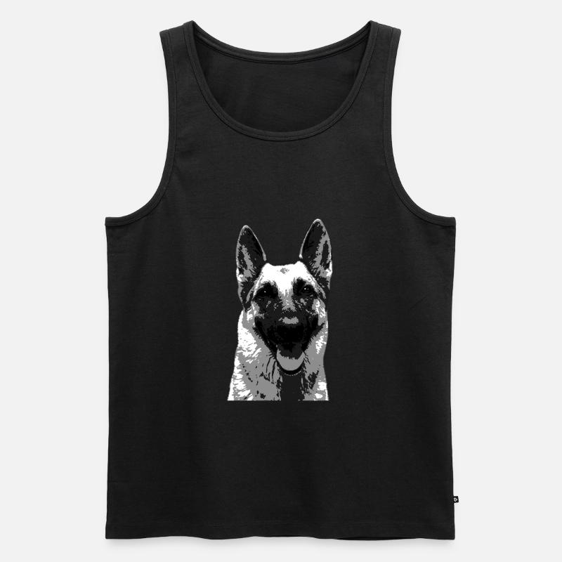 Schäferhund - deutscher Schäferhund Kopf Geschenk - Männer Premium Bio Tank Top - Schwarz