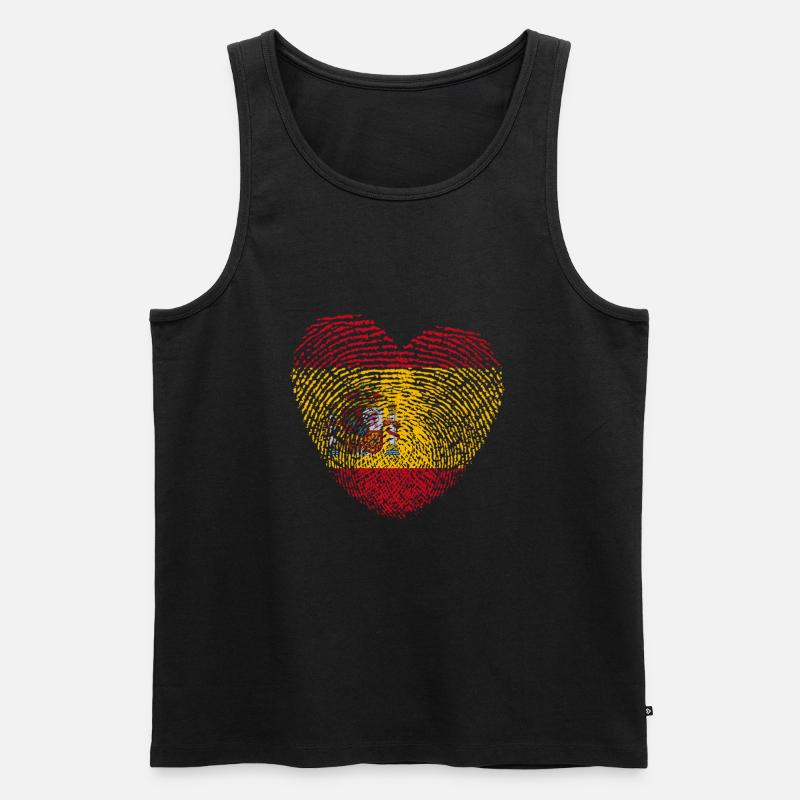 Spanien Flagge Fingerabdruck - Männer Premium Bio Tank Top - Schwarz