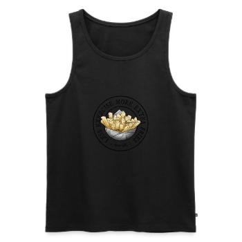 Less Exercise More Extra Fries Pommes Fan Art - Men's Premium Organic Tank Top - black - Front - Michal (187cm)