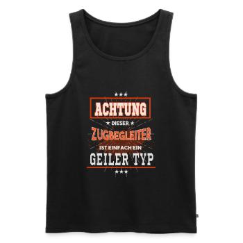 Zugbegleiter, einfach nur ein geiler Typ - Männer Premium Bio Tank Top - Schwarz - Vorne - Michal (187cm)