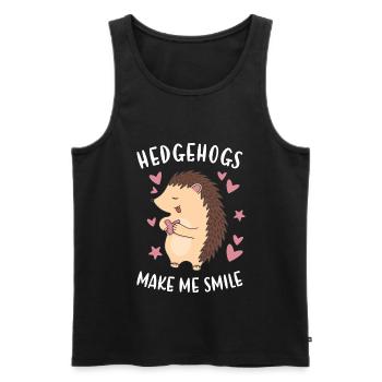 Hedgie Hedgehogs Make Me Smile Hedgehog - Männer Premium Bio Tank Top - Schwarz - Vorne - AI Model Male 178 light (178cm)