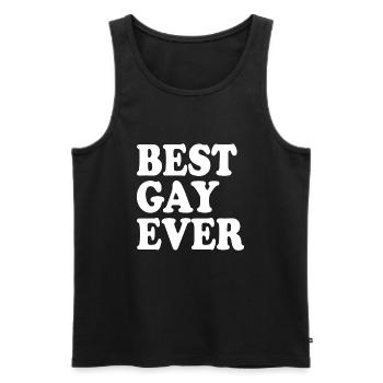 Best gay ever - Débardeur bio Premium Homme - noir - Devant - AI Model Male 178 light (178cm)