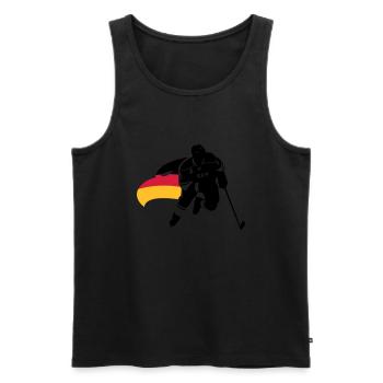 DEUTSCHLAND EISHOCKEY GER STÜRMER MIT ADLERKOPF - Männer Premium Bio Tank Top - Schwarz - Vorne - AI Model Male 178 light (178cm)