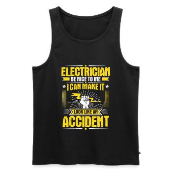 Électricien électricien électricien - Débardeur bio Premium Homme - noir - Devant - Michal (187cm)