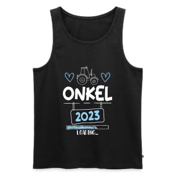 Onkel 2023 Loading - Männer Premium Bio Tank Top - Schwarz - Vorne - AI Model Male 178 light (178cm)