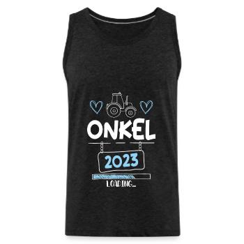 Onkel 2023 Loading - Männer Premium Bio Tank Top - Anthrazit - Vorne - Alexander (188cm)