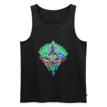 Colorful Psyhead - Männer Premium Bio Tank Top - Schwarz - Vorne - Michal (187cm)