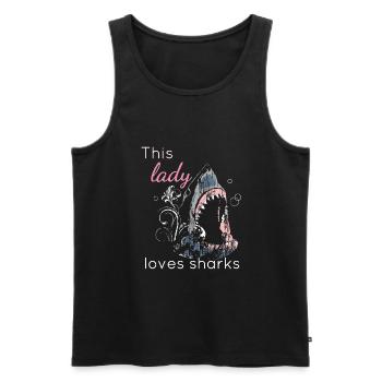 Hai-Liebhaber Diese Dame liebt Haie - Männer Premium Bio Tank Top - Schwarz - Vorne - AI Model Male 178 light (178cm)