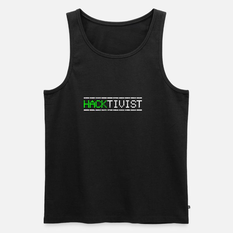 Hacker Hacktivist - Männer Premium Bio Tank Top - Schwarz