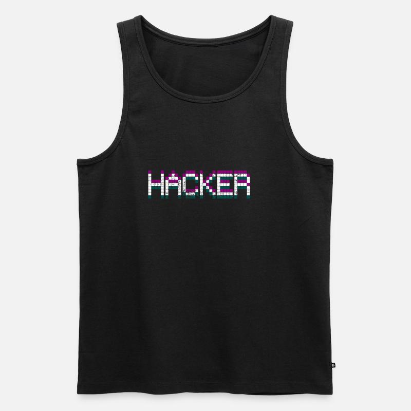 Hacker Hacker Hacker - Männer Premium Bio Tank Top - Schwarz