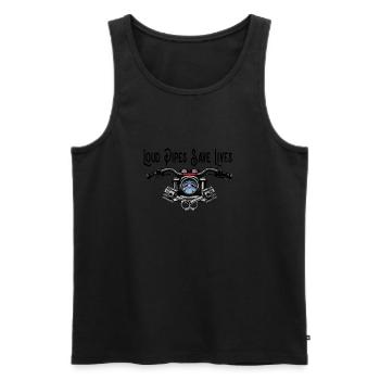 Motorcyclist Biker Loud Pipes Save Lives - Men's Premium Organic Tank Top - black - Front - AI Model Male 178 light (178cm)