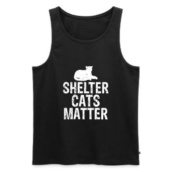 Cat Lover Shelter Cats Matter Cat Rescue - Débardeur bio Premium Homme - noir - Devant - Michal (187cm)