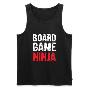 Board Game Ninja Boardgamer - Men's Premium Organic Tank Top - black - Front - AI Model Male 178 light (178cm)