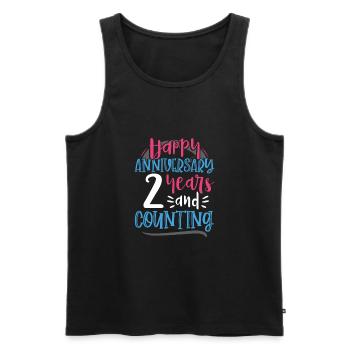 Happy Anniversary 2 Years and Counting 2nd - Men's Premium Organic Tank Top - black - Front - Michal (187cm)