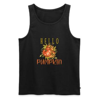 Kürbis Gewürzsaison Herbst Herbst Hallo Kürbis - Männer Premium Bio Tank Top - Schwarz - Vorne - AI Model Male 178 light (178cm)