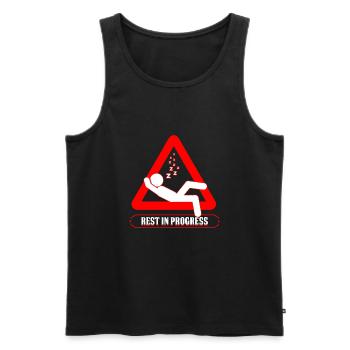 Sleep Head Humor Rest in Progress Fun Naptime Gift - Men's Premium Organic Tank Top - black - Front - Michal (187cm)