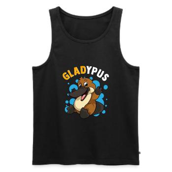 Ornithorynque Humour Gladypus heureux d’être un ornithorynque mignon - Débardeur bio Premium Homme - noir - Devant - Michal (187cm)
