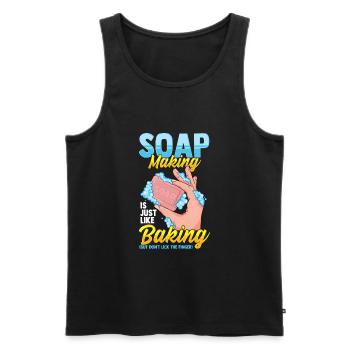 Seifenherstellung wie Backing lecken Sie nicht Fingerseife - Männer Premium Bio Tank Top - Schwarz - Vorne - Michal (187cm)
