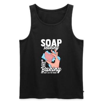 Seifenherstellung wie Backing lecken Sie nicht Fingerseife - Männer Premium Bio Tank Top - Schwarz - Vorne - Michal (187cm)