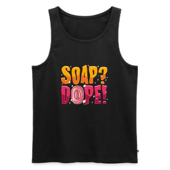 Check out this funny, SOAP !, soap making design - Men's Premium Organic Tank Top - black - Front - AI Model Male 178 light (178cm)