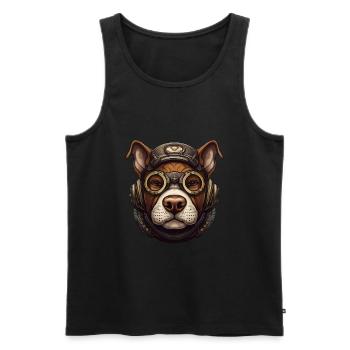 Steampunk Pitbull Chien Amoureux Cadeau Steampunk - Débardeur bio Premium Homme - noir - Devant - Michal (187cm)
