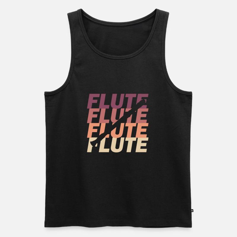 Flöte - Männer Premium Bio Tank Top - Schwarz