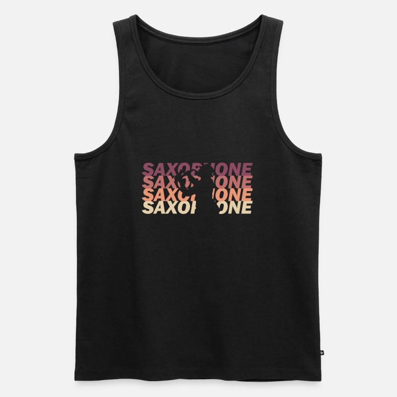 Saxophonist - Männer Premium Bio Tank Top - Schwarz