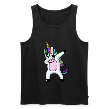 Dabbing Unicorn dabbendes Licorne Dab tendance - Débardeur bio Premium Homme - noir - Devant - Michal (187cm)