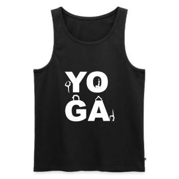 yoga - Men's Premium Organic Tank Top - black - Front - Michal (187cm)