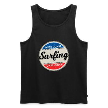 surf - Débardeur bio Premium Homme - noir - Devant - AI Model Male 178 light (178cm)