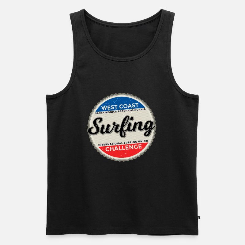 Surfen - Männer Premium Bio Tank Top - Schwarz