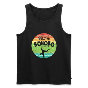 Lustiges Affe Schimpanse DNA - Männer Premium Bio Tank Top - Schwarz - Vorne - Michal (187cm)