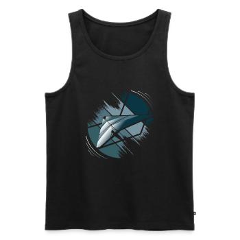 Hanggleiter Drachenflieger Deltasegler - Männer Premium Bio Tank Top - Schwarz - Vorne - Michal (187cm)