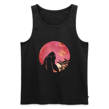 Gorilla Retro Vintage 80er Jahre Stil - Männer Premium Bio Tank Top - Schwarz - Vorne - Michal (187cm)