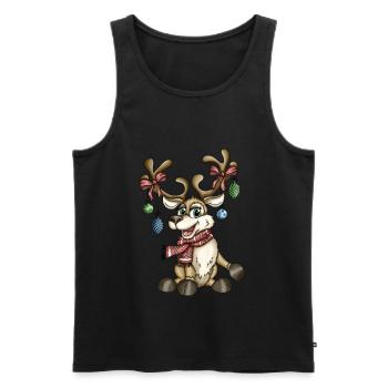 Reindeer Rudi version 2 - Men's Premium Organic Tank Top - black - Front - AI Model Male 178 light (178cm)