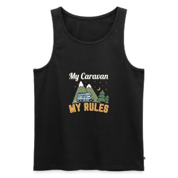 Mein Wohnwagen Meine Regeln Geschenk - Männer Premium Bio Tank Top - Schwarz - Vorne - Michal (187cm)