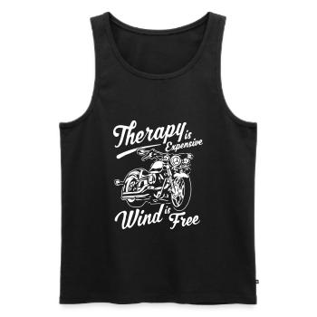 Funny Biker Motorcycle Rider - Men's Premium Organic Tank Top - black - Front - Michal (187cm)