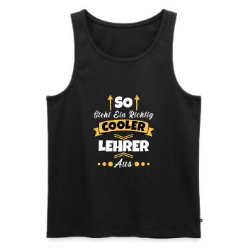 So Sieht Ein Richtig Cooler Hausmeister aus - Männer Premium Bio Tank Top - Schwarz - Vorne - Michal (187cm)