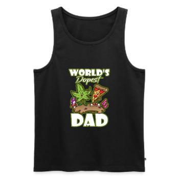 World's Dopest Dad - Männer Premium Bio Tank Top - Schwarz - Vorne - Michal (187cm)