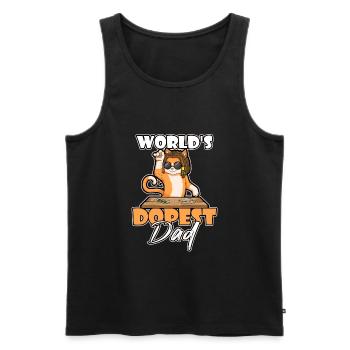World's Dopest Dad - Männer Premium Bio Tank Top - Schwarz - Vorne - Michal (187cm)